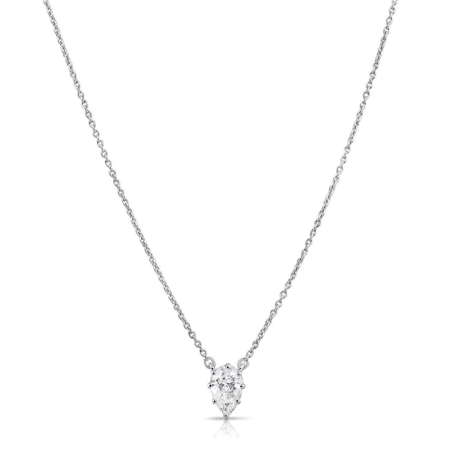 0.50ct Pear Diamond Solitaire Necklace in 14K Gold