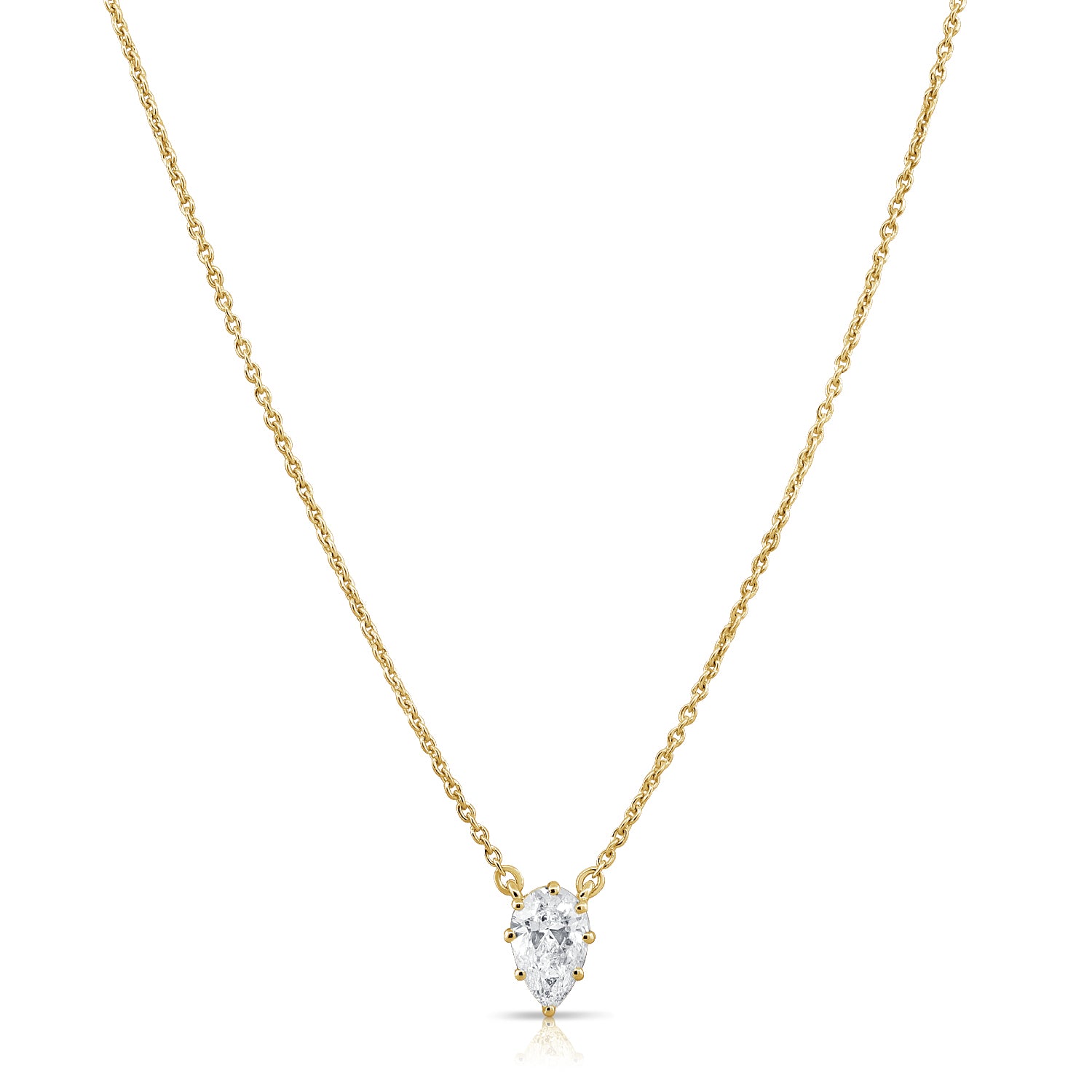 0.50ct Pear Diamond Solitaire Necklace in 14K Gold