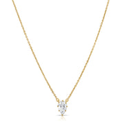 0.50ct Pear Diamond Solitaire Necklace in 14K Gold
