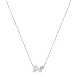 14K Gold Marquise Diamond Trio Necklace (0.42 Carat) – Bezel-Set Pendant