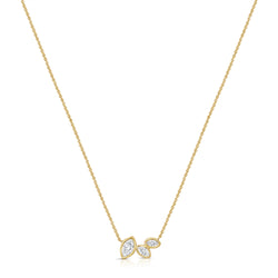 14K Gold Marquise Diamond Trio Necklace (0.42 Carat) – Bezel-Set Pendant