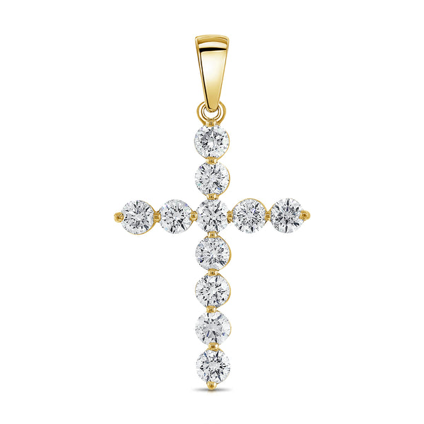 Unique Diamond Cross in 14K Gold