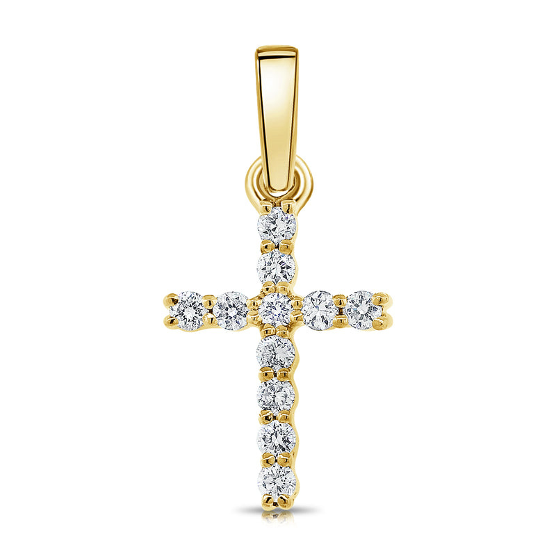 Diamond Cross Handcrafted in 14K Gold