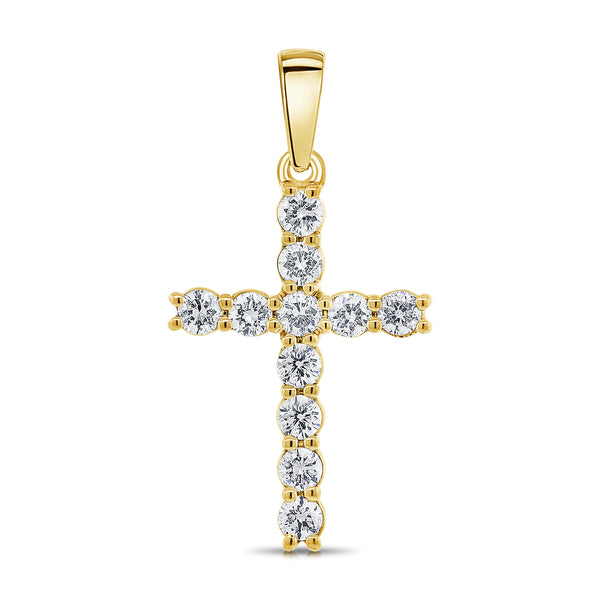 DIAMOND CROSS IN 14K GOLD