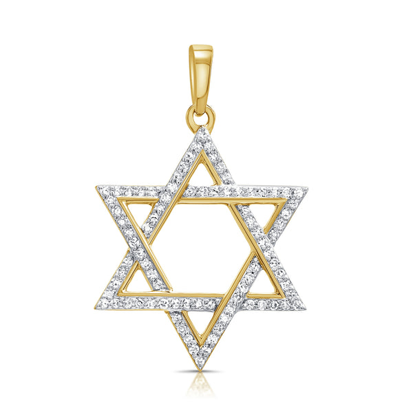 Diamond Star of David Pendant set in 14kt Gold