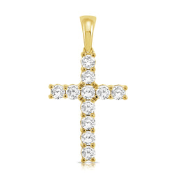 Classic 14K Gold Diamond Cross