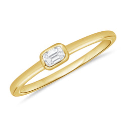 Emerald-Cut Diamond Solitaire Ring in 14K Gold