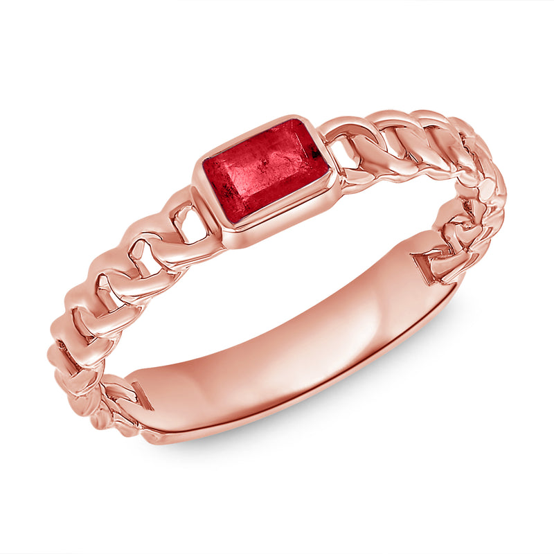 Designer Links Chain Ring with Ruby