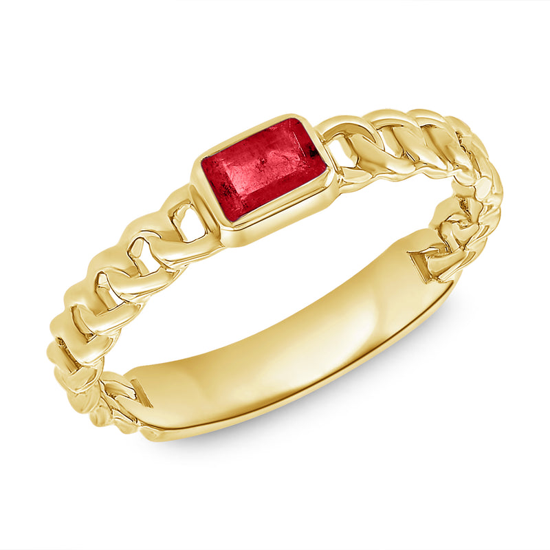 Designer Links Chain Ring with Ruby