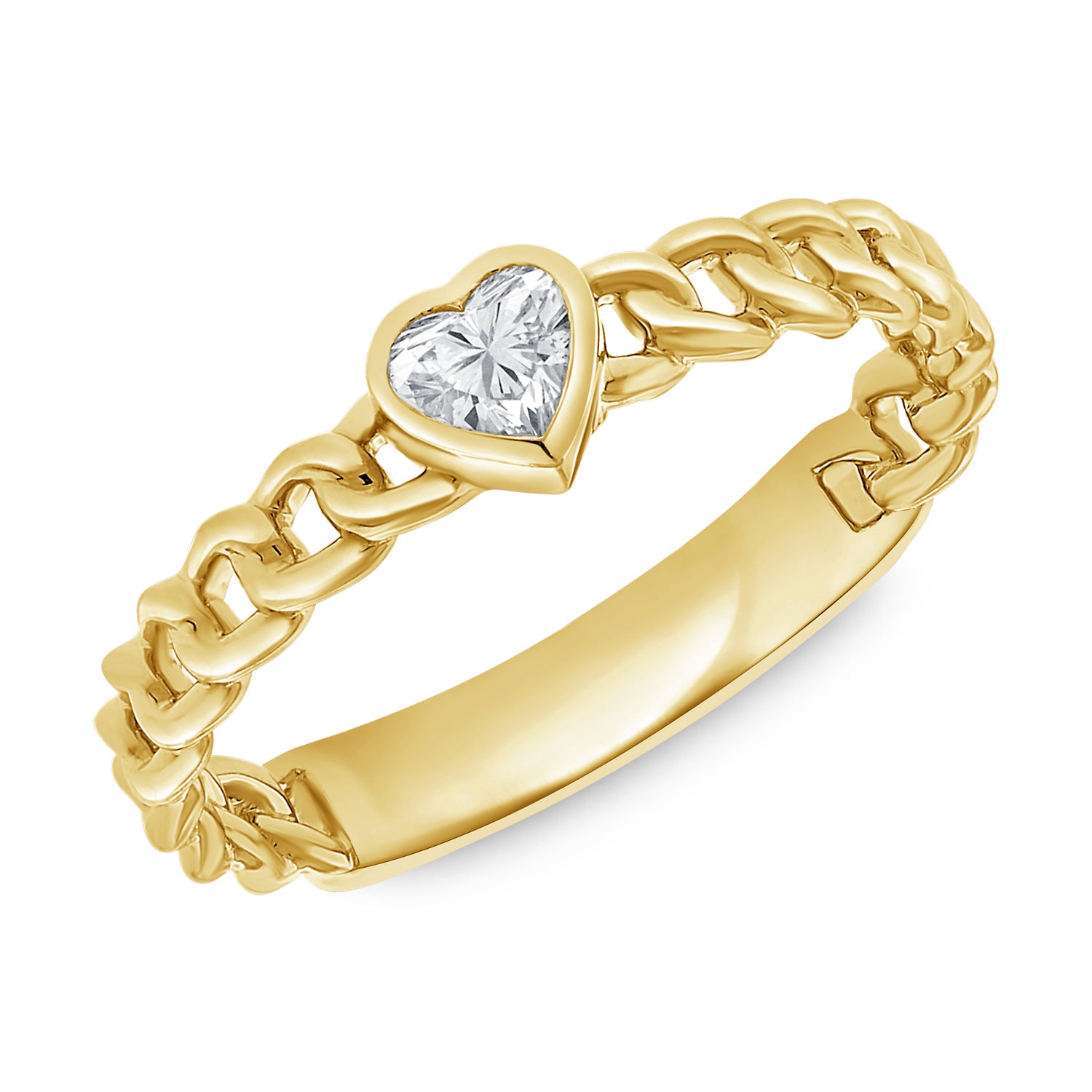 0.25CT Heart-Shaped Diamond Chain Ring