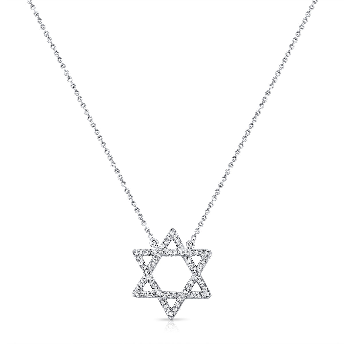 0.20 Carat Diamond Star of David Necklace in 14K White, Yellow, or Rose Gold