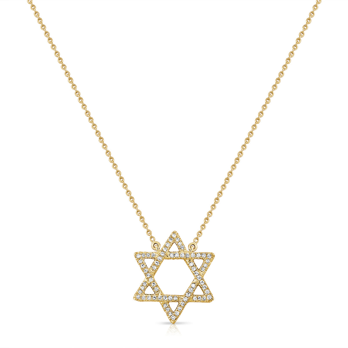 0.20 Carat Diamond Star of David Necklace in 14K White, Yellow, or Rose Gold