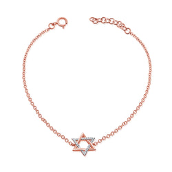 Diamond Star of David Chain Bracelet