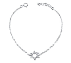 Diamond Star of David Chain Bracelet