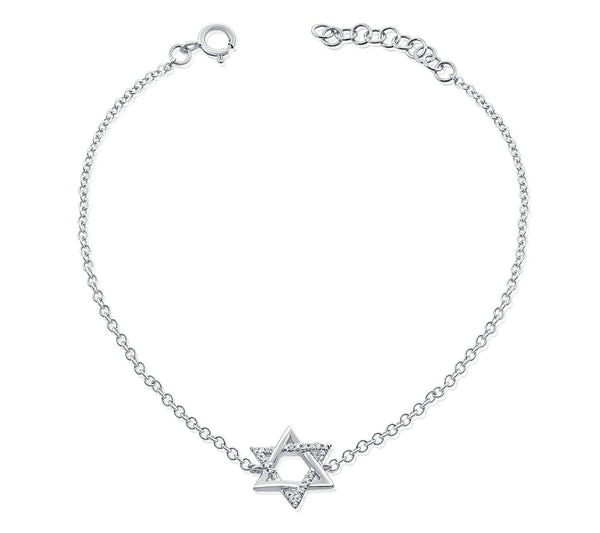 Diamond Star of David Chain Bracelet