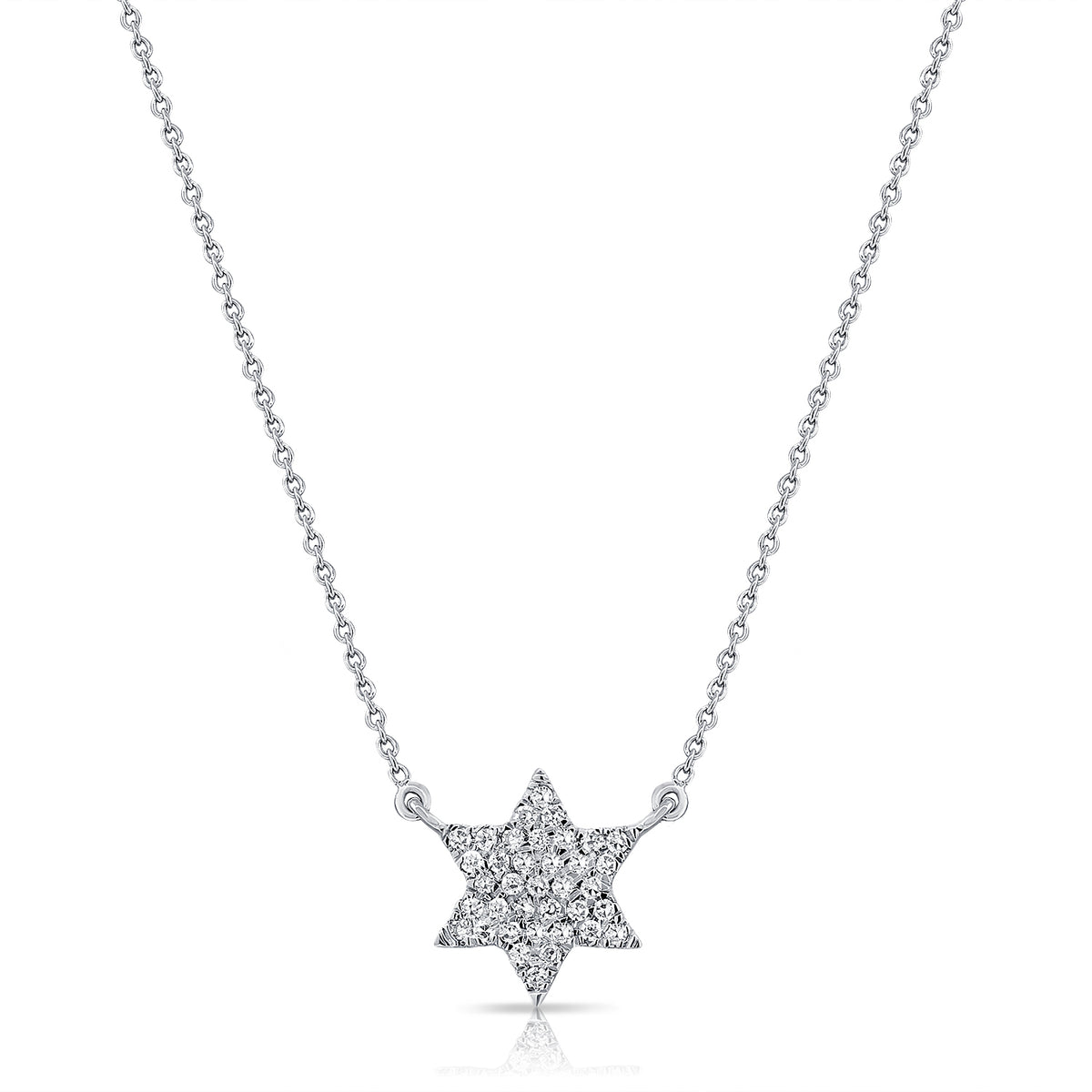 0.10CT Diamond Star of David Pendant Necklace in 14K Gold
