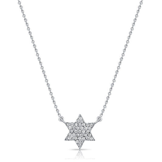 0.10CT Diamond Star of David Pendant Necklace in 14K Gold