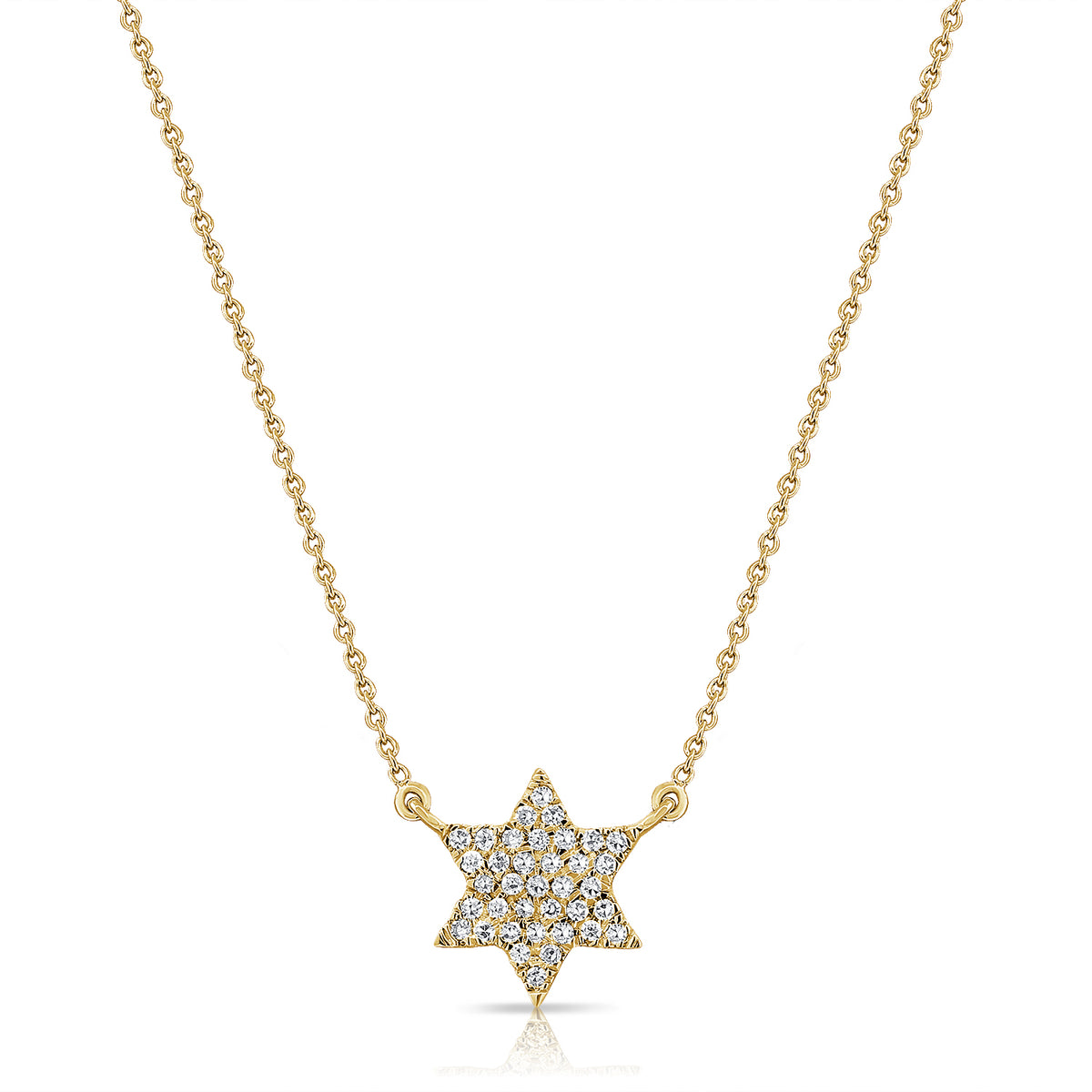 0.10CT Diamond Star of David Pendant Necklace in 14K Gold