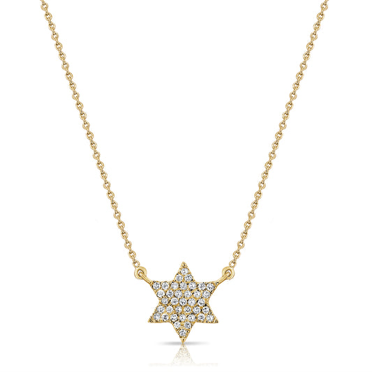 0.10CT Diamond Star of David Pendant Necklace in 14K Gold