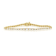 14K Gold 2.84ct Emerald-Cut Diamond Tennis Bracelet