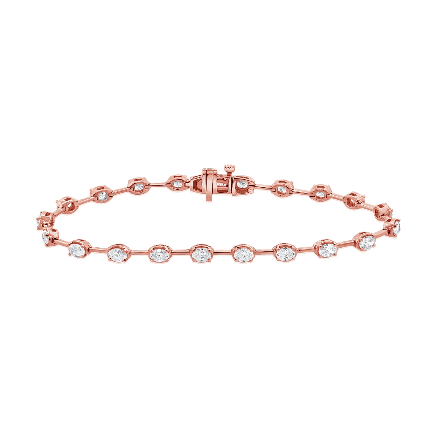 14K Gold 3.14ct Oval Diamond Tennis Bracelet – 7 Inch