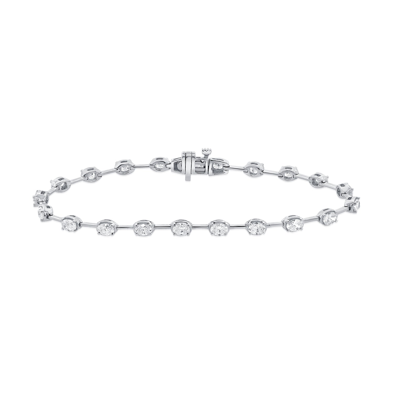 14K Gold 3.14ct Oval Diamond Tennis Bracelet – 7 Inch