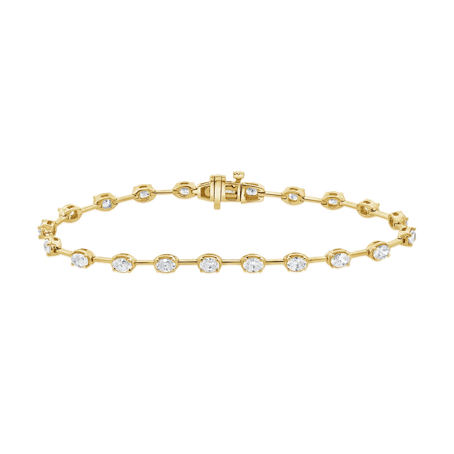 14K Gold 3.14ct Oval Diamond Tennis Bracelet – 7 Inch