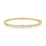 2.03CT Emerald Shape Diamond Bangle in 14K Gold