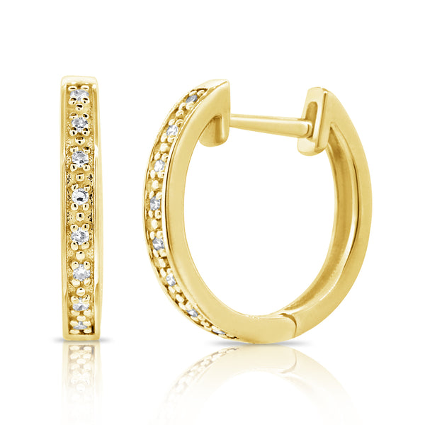 Unique Huggie Earrings with Diamonds