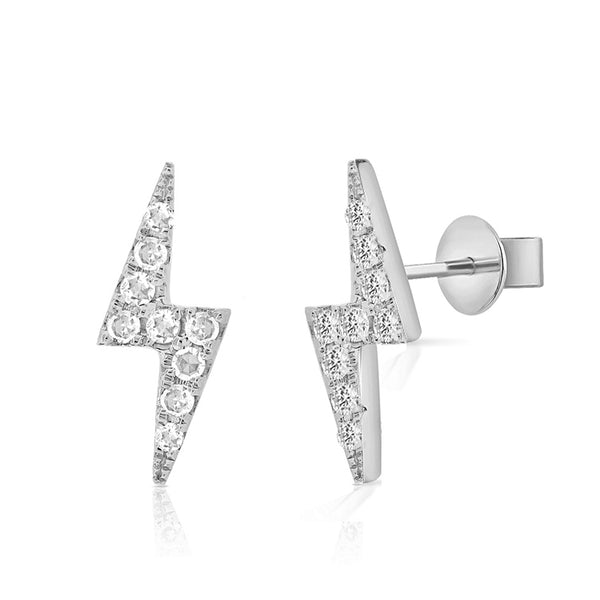 OKGs Collection Diamond Lightening Bolt Stud Earrings