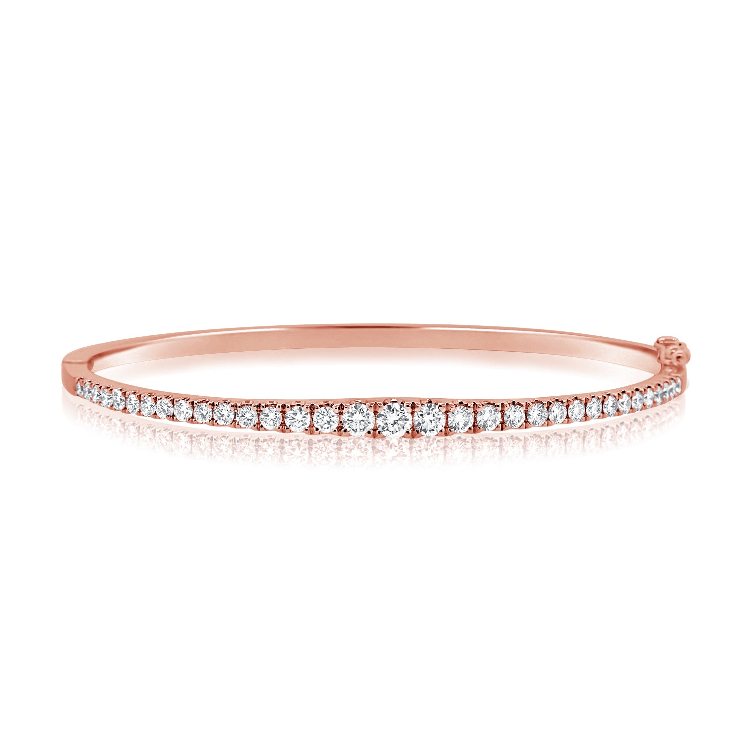 14K Gold Round Diamond Bangle Bracelet – 1.49 CT Statement Bangle