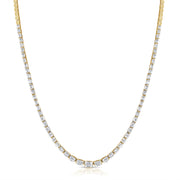 14K Gold 4.88ct Emerald-Cut Diamond Tennis Necklace – 16"