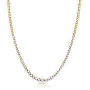 14K Gold 3.93ct Oval Diamond Tennis Necklace – 16 Inches
