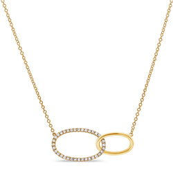 14K Gold Designer Links Diamond Necklace