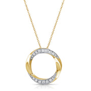 14K Gold 0.53ct Diamond Circle Pendant Necklace