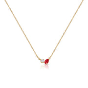 14K Gold 0.45ct Ruby and Diamond Pendant Necklace