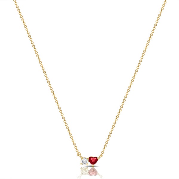 0.30ct Hearts & Love Solitaire Diamond Pendant Necklace in 14kt Gold