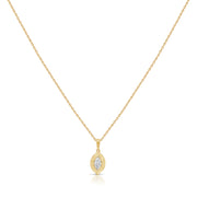 14K Gold 0.15ct Marquise Diamond Solitaire Pendant Necklace