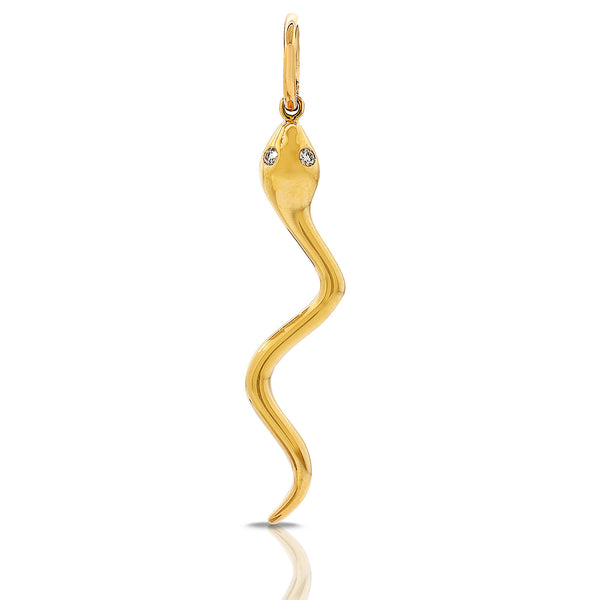 Diamond Snake Pendant made in 14K Gold