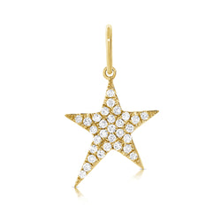 Radiant 14K Gold Star Diamond Pendant with 0.28 Carats