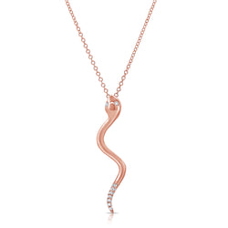 14K Gold Snake Necklace with Diamonds