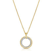 14K Gold 0.49ct Diamond Open Circle Pendant Necklace