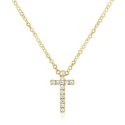14K Gold Cross Necklace with Diamonds