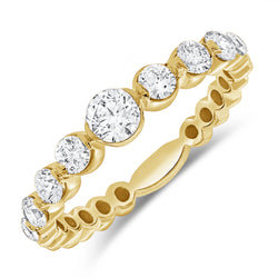 Stunning 14K Gold Graduated Diamond Band with 0.76 Carats