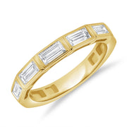 14K Gold 0.85ct Baguette Diamond Bezel-Set Halfway Ring