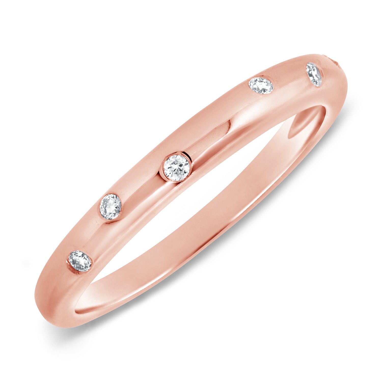 14K Gold Diamond Bezel Ring