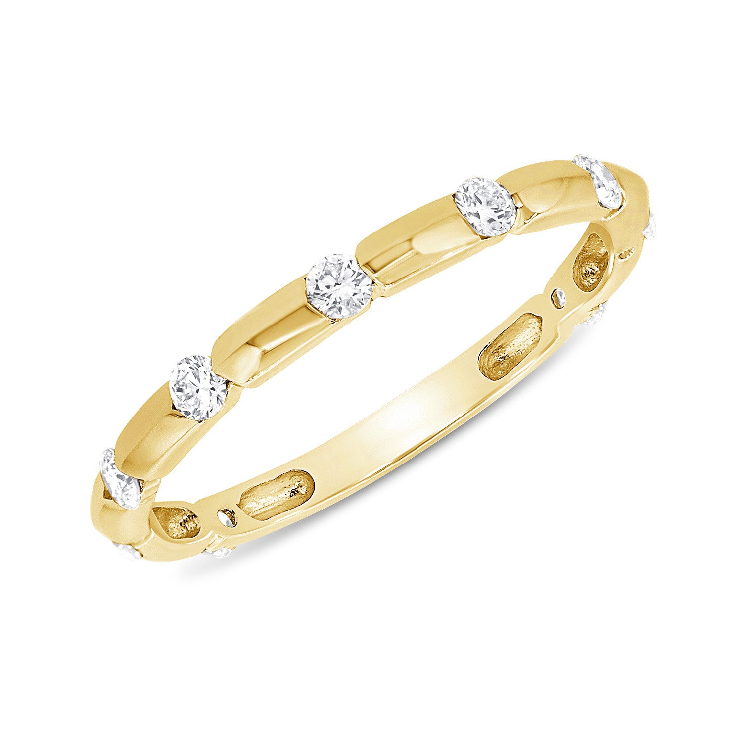 14K Gold 0.31ct Diamond Three-Quarter Band