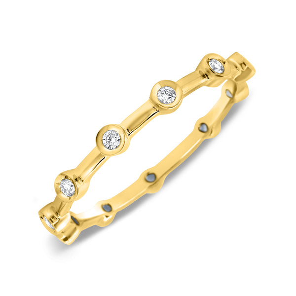 Contemporary Bezel-Set Diamond Eternity Ring in 14K Gold