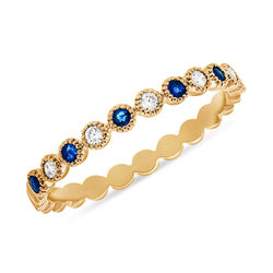 Sapphire & Diamond Ring made in 14K Gold