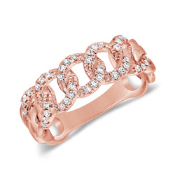 Diamond Link Chain Ring made in 14K Gold